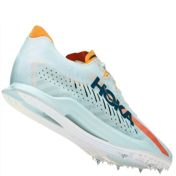NEW HOKA men\'s cielo x md track spike shoes in blue glass/radiant yellow main image 6